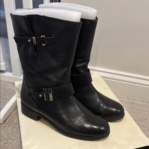 Rachel Roy Black Motorcycle Boots